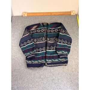 Vintage Backcountry 100% Wool Hand Knit Chunky Sweater Ecuadorian Adult XL